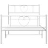 vidaXL Metal Bed Frame without Mattress with Footboard White 100x190cm