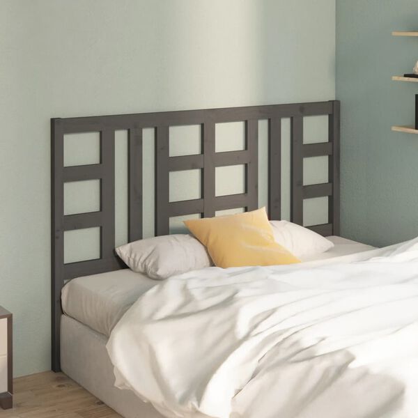 vidaXL Bed Headboard Grey 166x4x100 cm Solid Wood Pine