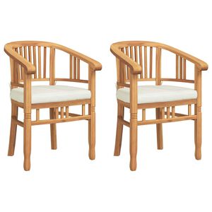 vidaXL Chair 2 pcs Brown Solid Teak Wood