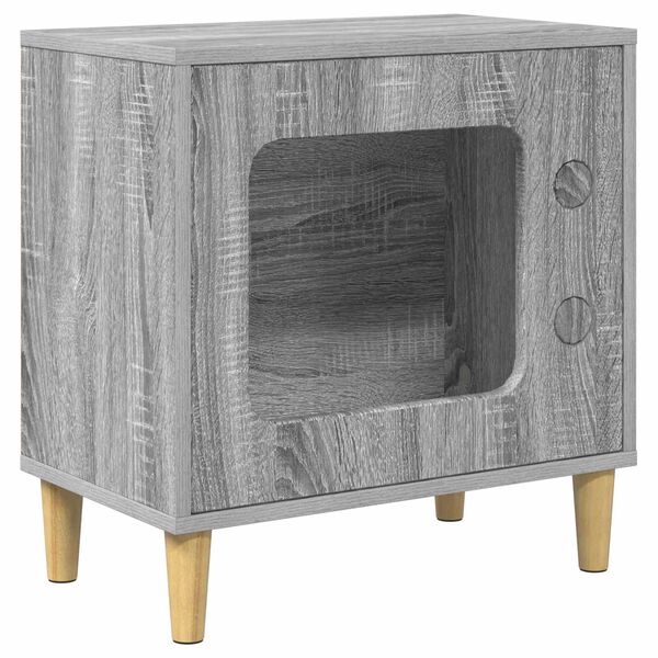 vidaXL Cat House Grey Sonoma 51 x 30 x 52 cm Engineered Wood