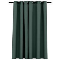 vidaXL Linen-Look Blackout Curtains with Grommets Green 290x245cm