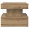 vidaXL Coffee Table with LED Lights Artisian Oak 50x50x40 cm