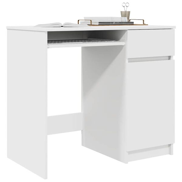 vidaXL Desk White 86x49x76 cm Engineered Wood