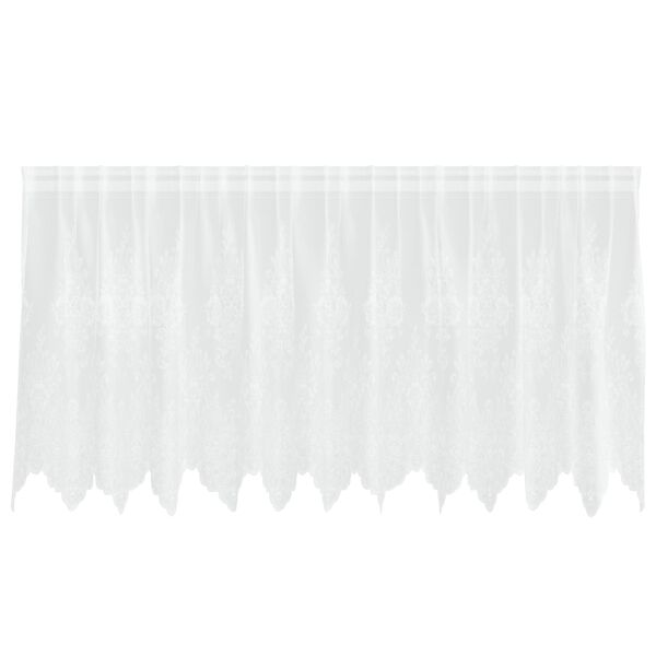 vidaXL Lace Curtain with Curtains Floral White 120 x 300 cm Polyester