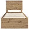 vidaXL Bed Frame Artisian Oak 90 x 200 cm Solid Pine Wood