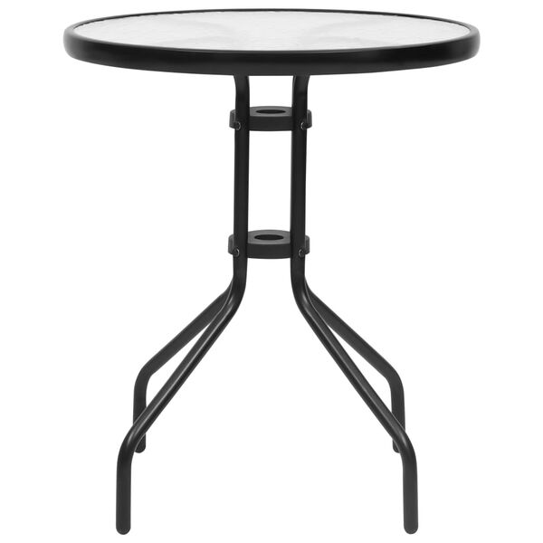 vidaXL Garden Table Black &Oslash;60x70 cm Steel