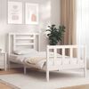 vidaXL Bed Frame without Mattress White Small Single Solid Wood Pine