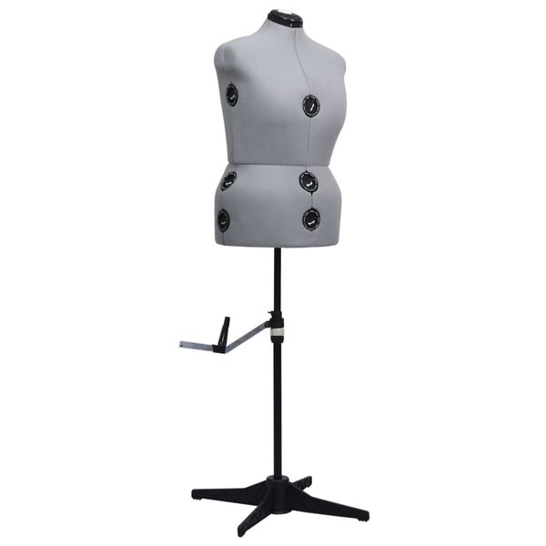vidaXL Adjustable Dress Form Female Grey L Size 44-50