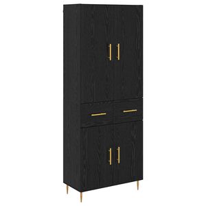 vidaXL Highboard Black Oak 69.5 x 34 x 180 cm Engineered Wood