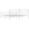 vidaXL Metal Bed Frame without Mattress with Footboard White 200x200cm