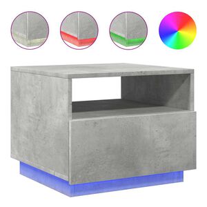 vidaXL Coffee Table with LED Lights Concrete Grey 50x49x40 cm