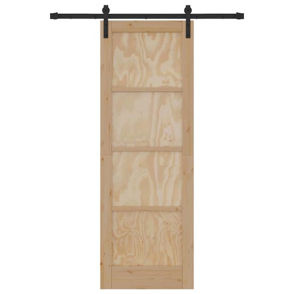 vidaXL Sliding Door Brown 73.5 x 211 cm Solid Pine Wood