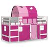 vidaXL Kids' Loft Bed with Tunnel without Mattress Pink 90x200cm