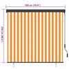 vidaXL Roller Blind White and Orange 180 x 250 cm Fabric and Aluminum