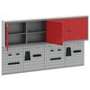 vidaXL Tool Cabinet and Pegboard Set 6 pcs Red 200 x 20 x 115 cm Steel
