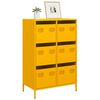 vidaXL Highboard Mustard Yellow 68x39x101.5 cm Steel