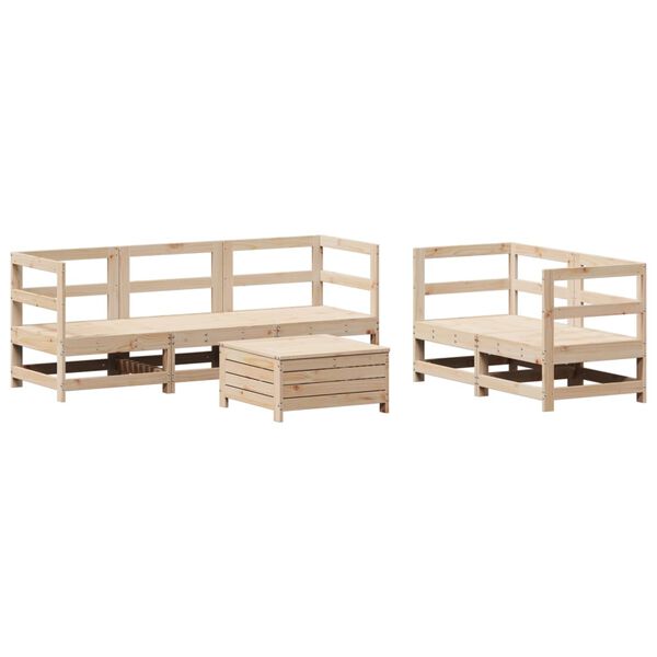 vidaXL 6 Piece Garden Sofa Set Solid Wood Pine