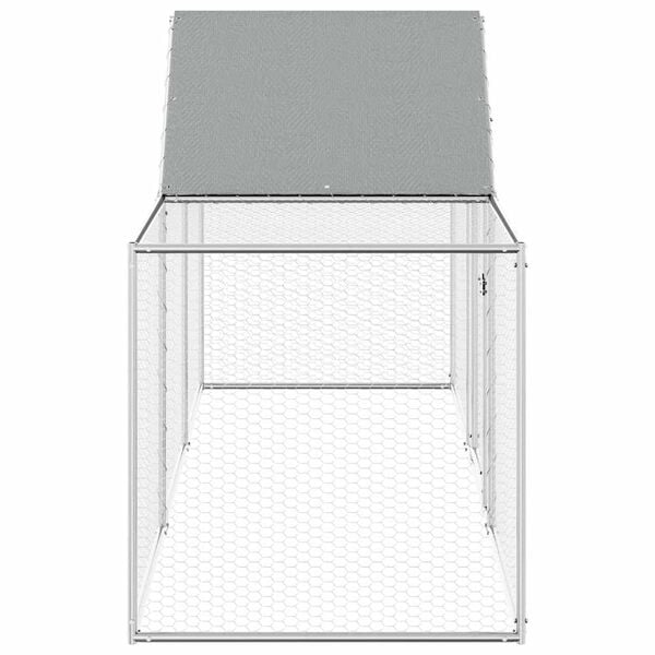 vidaXL Chicken Coop 3x1x1.5 m Galvanised Steel
