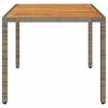 vidaXL Garden Table with Acacia Wood Top Grey 150x90x75 cm Poly Rattan