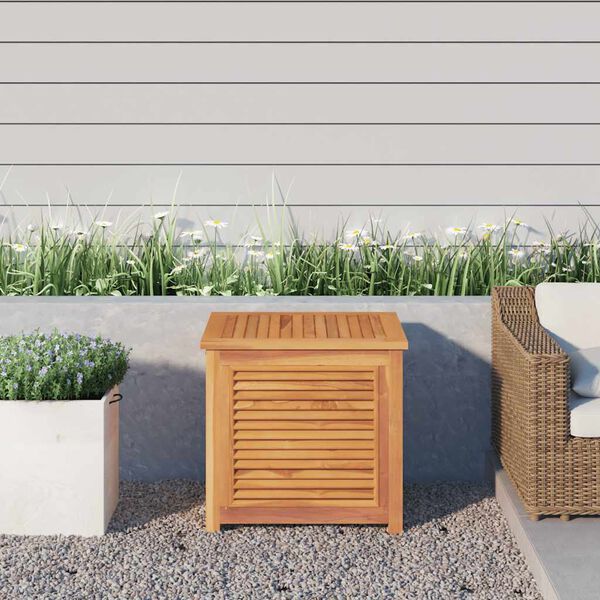 vidaXL Garden Storage Box with Bag 60x50x58 cm Solid Wood Teak