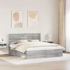 vidaXL Bed Frame Grey Sonoma 180 x 200 cm Solid Pine Wood