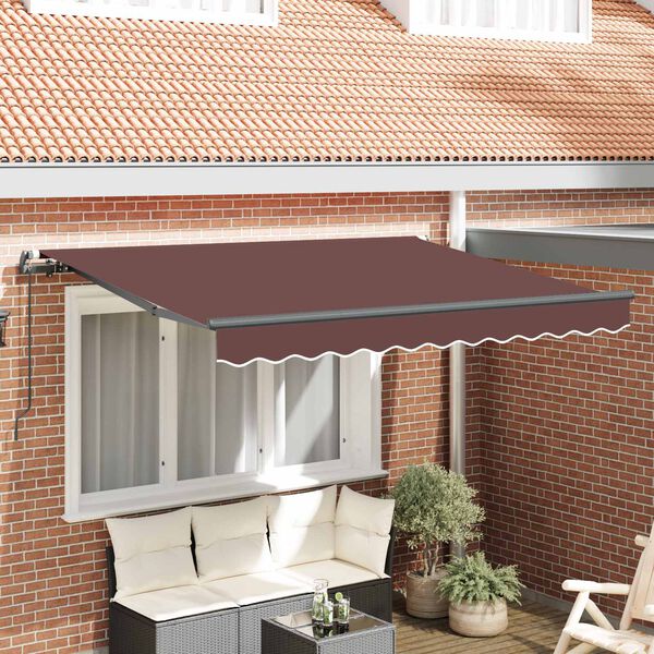 vidaXL Retractable Awning Manual Brown 250 x 200 cm Fabric