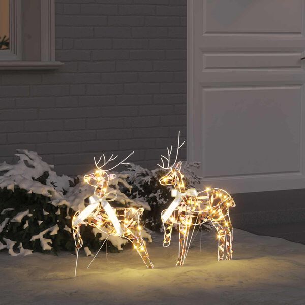 vidaXL LED Reindeers with 40 LEDs 2 pcs Warm White PET
