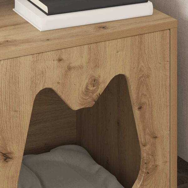 vidaXL Cat House Artisian Oak 42.5 x 40 x 53.5 cm Engineered Wood