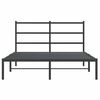 vidaXL Metal Bed Frame without Mattress with Headboard Black 140x200cm