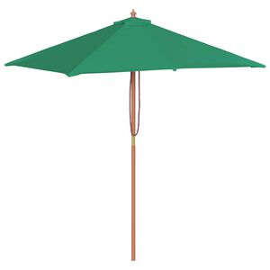 vidaXL Outdoor Parasol with Wooden Pole 150x200 cm Green