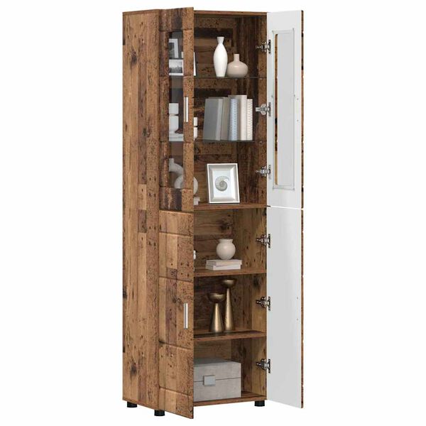 vidaXL Highboard FLORIN Old Wood 60 x 35 x 182 cm Engineered Wood