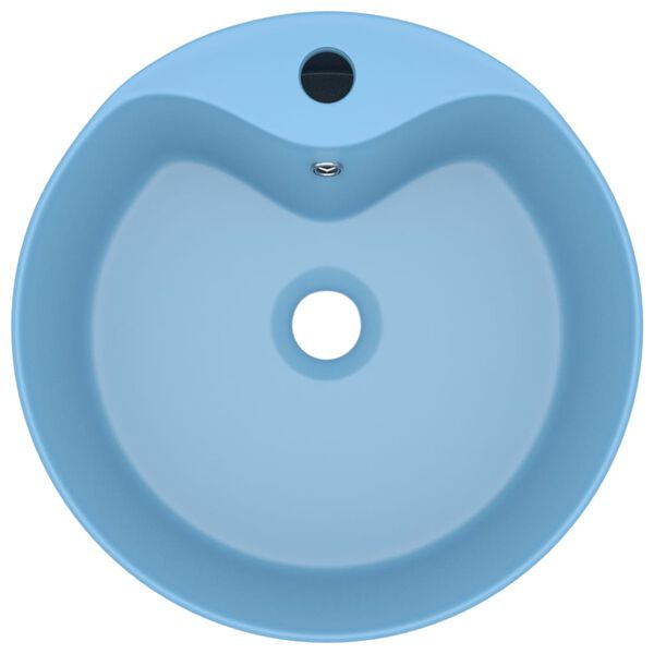 vidaXL Luxury Wash Basin with Overflow Matt Light Blue 36x13 cm Ceramic