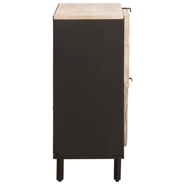 vidaXL Sideboard White Wash Finish 80 x 33 x 75 cm Solid Mango Wood