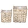 vidaXL Planter Basket with Storage 2 pcs Grey Lacak Rattan