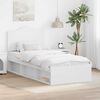 vidaXL Bed Frame with Headboard White 75 x 190 cm Solid Pine Wood