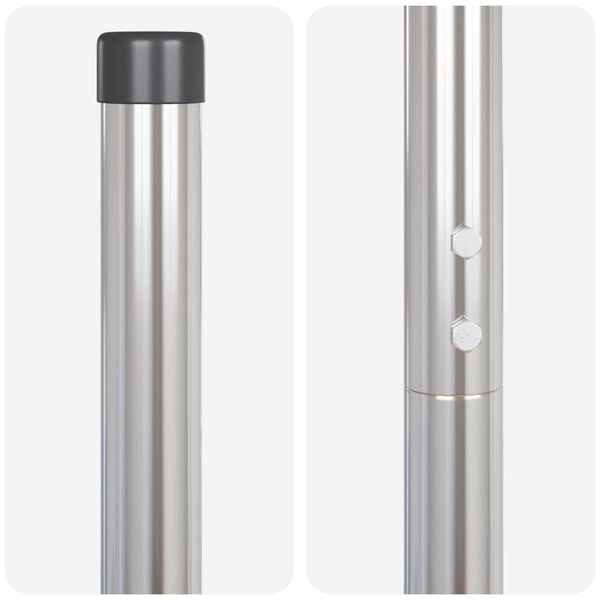 vidaXL Fence Post 2 pcs Silver Powder-coated steel