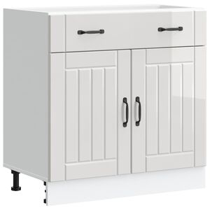 vidaXL Kitchen Base Cabinet "Lucca" High Gloss White Engineered Wood