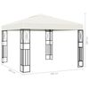 vidaXL Gazebo with LED String Lights 3x3 m Cream Fabric