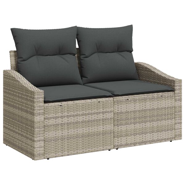 vidaXL Garden Sofa with Cushion 123 x 62 x 69 cm Poly Rattan