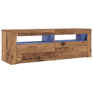 vidaXL TV Cabinet with LED Lights Old Wood 120x35x40 cm Engineered Wood