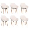 vidaXL Dining Chairs 6 pcs Cream Fabric