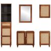 vidaXL Bathroom Cabinet 5 pcs Brown and Black Solid Mango Wood