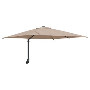 vidaXL Garden Parasol Taupe and Black 248.5 x 247.5 x 160 cm