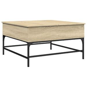 vidaXL Coffee Table Sonoma Oak 80x80x45 cm Engineered Wood and Metal