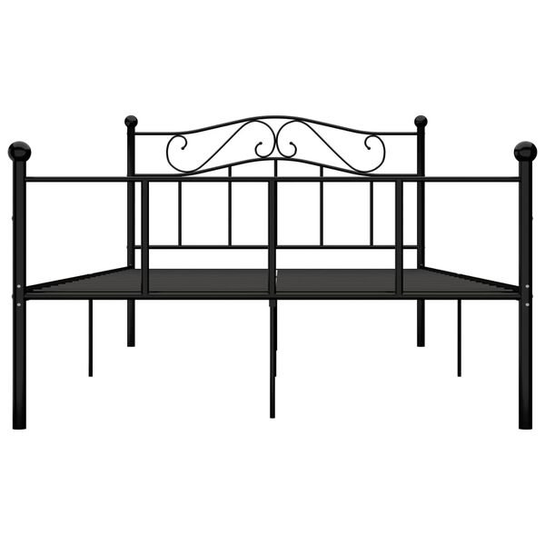 vidaXL Bed Frame without Mattress Black Metal 160x200 cm