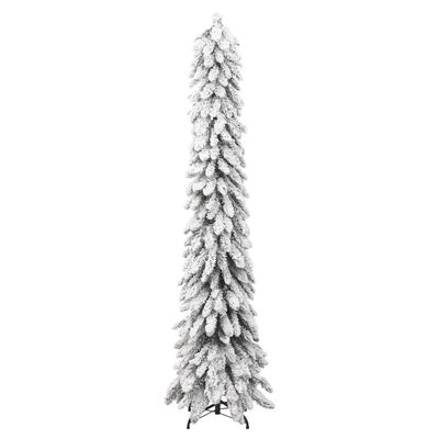 vidaXL Artificial Pre-lit Christmas Tree with 130 LEDs and Flocked Snow 210 cm