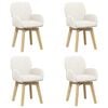 vidaXL Swivel Dining Chairs 4 pcs Boucl&eacute; Cream 54 x 58 x 87 cm