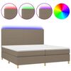 vidaXL Box Spring Bed with Mattress&LED Taupe 200x200 cm Fabric