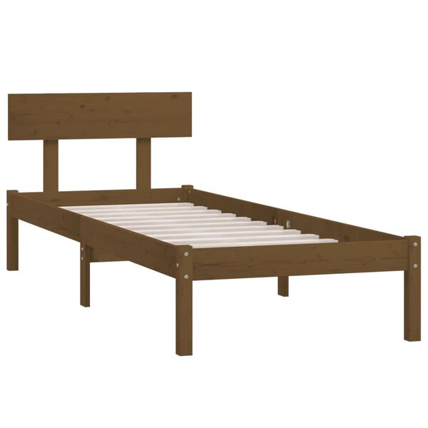 vidaXL Bed Frame without Mattress Honey Brown Solid Wood Pine Single