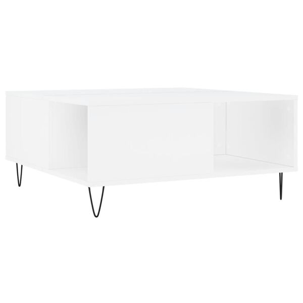 vidaXL Coffee Table White 80x80x36.5 cm Engineered Wood